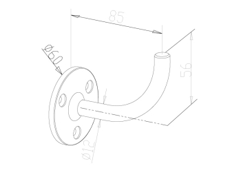 Handrail Brackets - Model 0520 CAD Drawing